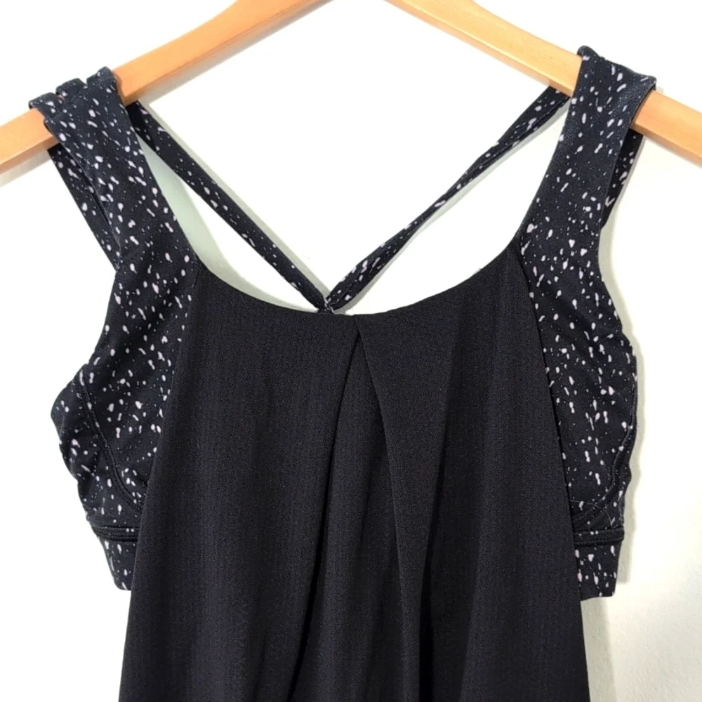 Lululemon Black Nouveau Limits Strappy Bra Top Tank Yoga Running Workout Sz 6